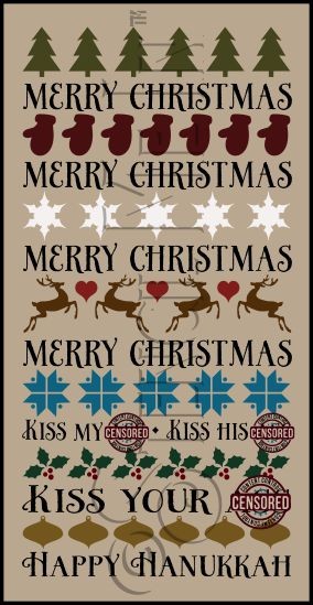 3753 * Merry Christmas Happy Hanukkah Griswold's National Lampoon Stencil 