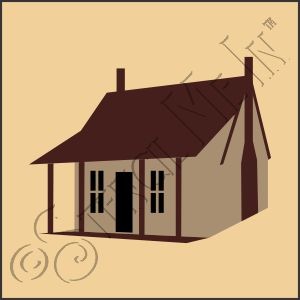 CA886 * Cabin House Art Square Stencil 4x4 