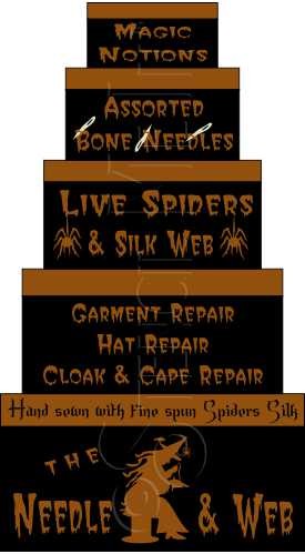 1006 * Needle And Web Shaker Box Set Halloween Stencil 
