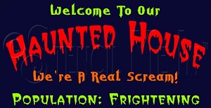 1013 * Welcome To Our Haunted House Halloween Stencil 9.25x18 