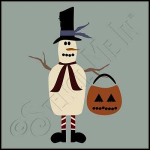 1030 * Trick Or Treat Snowman Halloween Stencil  11.25x11.25 