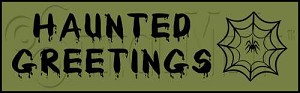 1048 * Haunted Greetings Halloween Stencil  7.25x18 
