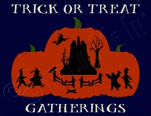 1065 * Trick Or Treat Gatherings Halloween Stencil  9.25x12 