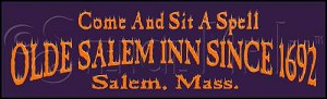 1136 * Come Sit A Spell Olde Salem Inn Halloween Stencil 1962 7.25x24 