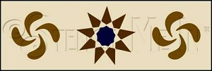 1261 * Colonial Petals & Quilt Squares Wall Border 8x24 