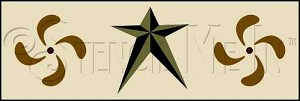 1262 * Colonial Petals& Barn Stars Wall Border 8x24 