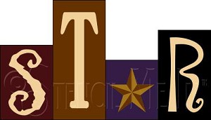 1361 * STAR Chunky Word Art Stencil Set 
