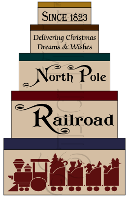1437 * North Pole Railroad Shaker Stencil Set 