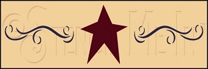 1631 * Folk Art Star & Scroll Wall Border 7x24 