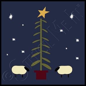 1718 * Primitive Sheep & Tree 7.25x7.25 