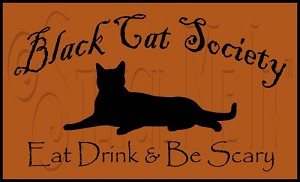 1829 * Black Cat Society Halloween Stencil 7.25x12 