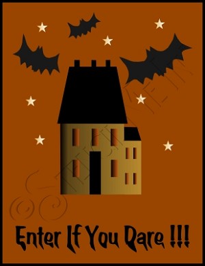 1844 * Enter If You Dare Halloween Stencil 9.25x12 
