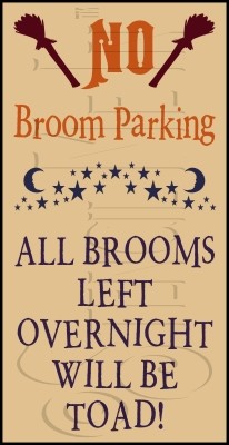 1860 * No Broom Parking Halloween Stencil 9.25x18 