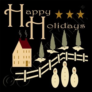 1876 * Happy Holidays 11.25x11.25 
