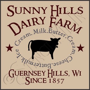 196 * Sunny Hills Dairy Farm Primitive Kitchen Stencil 11.25x11.25 