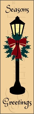 1972 * Seasons Greetings Lamp Post 7.25x24 