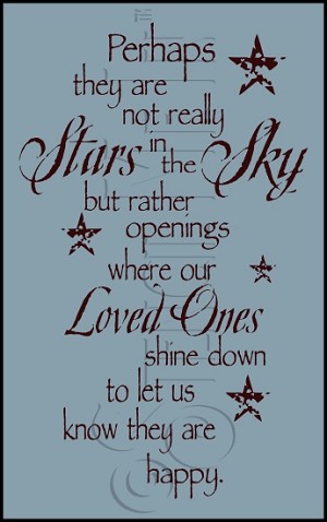 2063 * Stars In The Sky Lost Loved Ones Memorial Stencil 11.25x18 