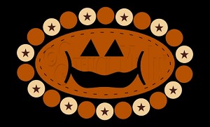 2170 * Jack O Lantern Penny Rug Halloween Stencil 7.25x12 