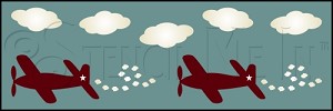 2175 * Airplanes Flying High Wall Border 8x24 