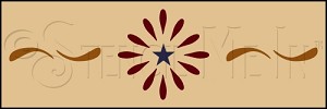 2179 * Colonial Floral Star Wall Border 8x24 