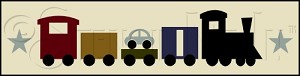 2258 * Little Cargo Train Wall Border 6x24 