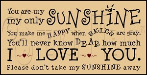2269 * You Are My Sunshine 9.25x18 