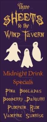 2287 * Three Sheets To The Wind Halloween Stencil 9.25x24 
