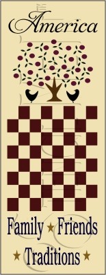 235 * America Family Friends Traditions Game Board 9.25x24 