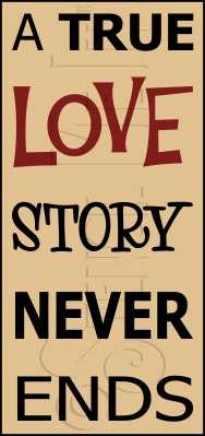 2506 * A True Love Story Typography Stencil 11.25x24 