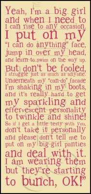 2523 * Im A Big Girl Typography Stencil 11.25x24 