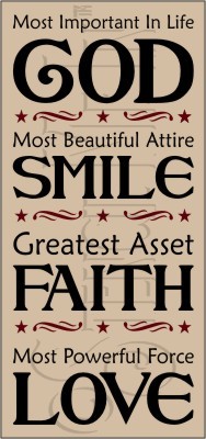 2542 * God Smile Faith Love Typography Stencil 11.25x24 