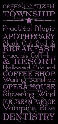 2638 * Creepy Citizen Township Typography Halloween Stencil 11.25x24 