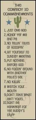 2773 * Cowboy Commandments 7.25x24 