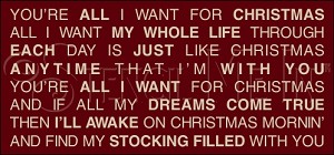 2852 * All I Want For Christmas 11.25x24 