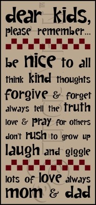 2909 * Dear Kids 11.25x24 