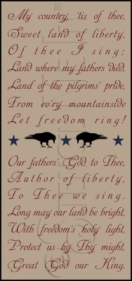 2970 * My Country 'Tis Of Thee 11.25x24 