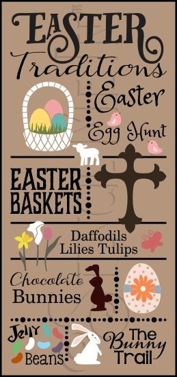 3160 * Easter Traditions Typography Stencil 11.25x24 