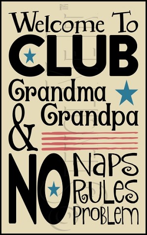 3236 * Club Grandma & Grandpa Typography Stencil 11.25x18 