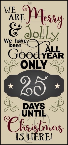 3249 * Days Until Christmas Countdown Chalkboard Stencil 11.25x24 