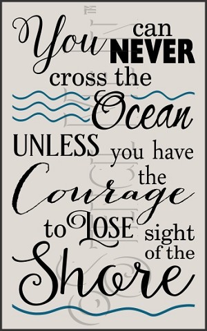 3252 * Cross The Ocean Beach Typography Stencil 11.25x18 
