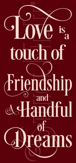 3267 * Love Is Friendship & Dreams Stencil 11.25x24 