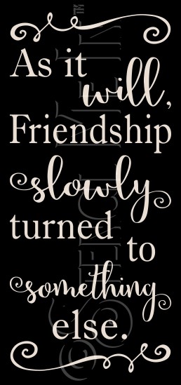 3284 * Friendship Turned To Something Else Romance Stencil 11.25x24 