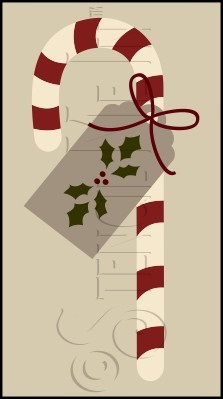 332 * Candy Cane Stencil 9.25x18 