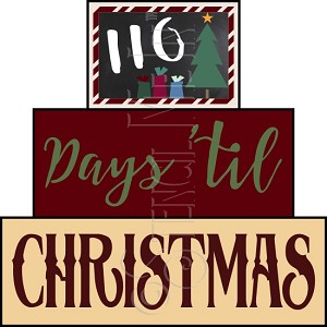 3346 * Days Til Christmas Countdown Stencil Block Set 
