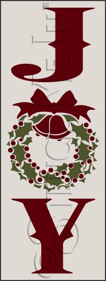 3410 * Joy Christmas Holiday Stencil - Vertical 11.25x30 