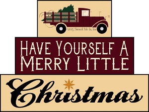 3419 * Merry Little Christmas Vintage Truck Stencil Block Set 