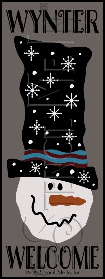 3431 * Wynter Welcome Snowman Winter Stencil 
