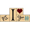 3474 * PS I Love You Shelf Sitter Stencil Block Set - Love Birds 