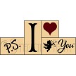 3474 * PS I Love You Shelf Sitter Stencil Block Set - Cupid 