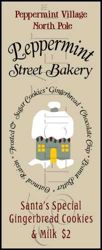 354 * Peppermint Street Bakery Christmas Stencil 7.25x18 
